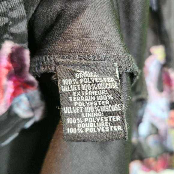 Tolani Velvet Burnout Blouse Women's Large Black Floral Artsy Boho Whimsigoth - Picture 5 of 9